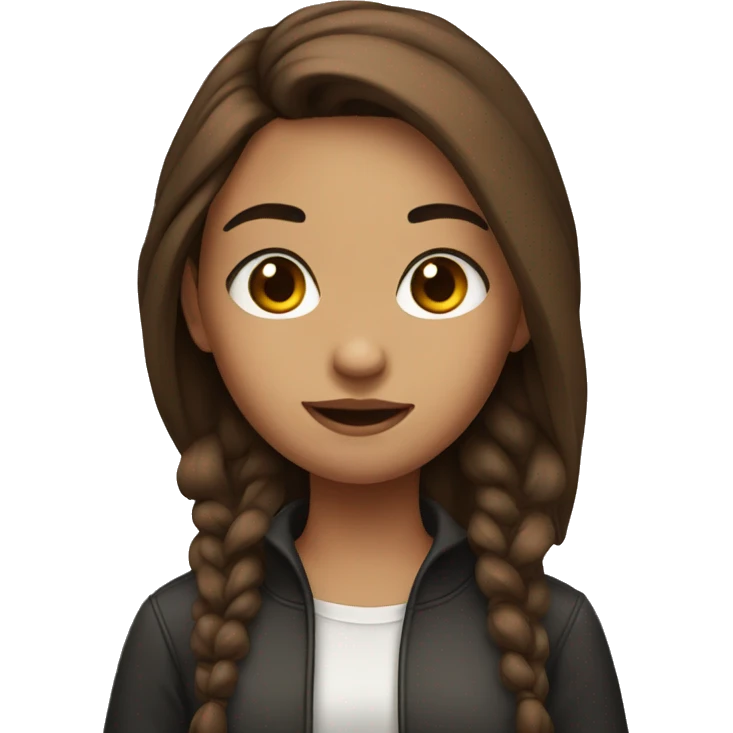 girl with brown hair, eyebrow piercing emoji