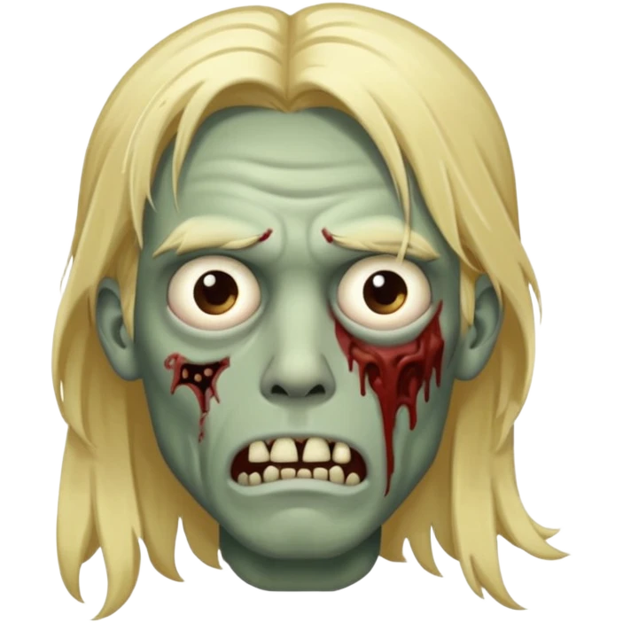 zombie guy with tired eyes and long blond hair  emoji