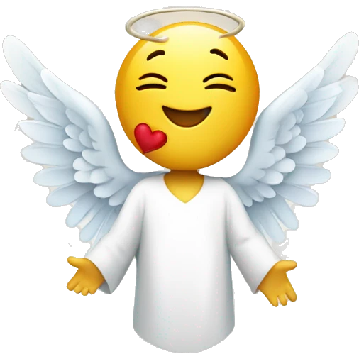 Angel smiley with heart and kiss emoji
