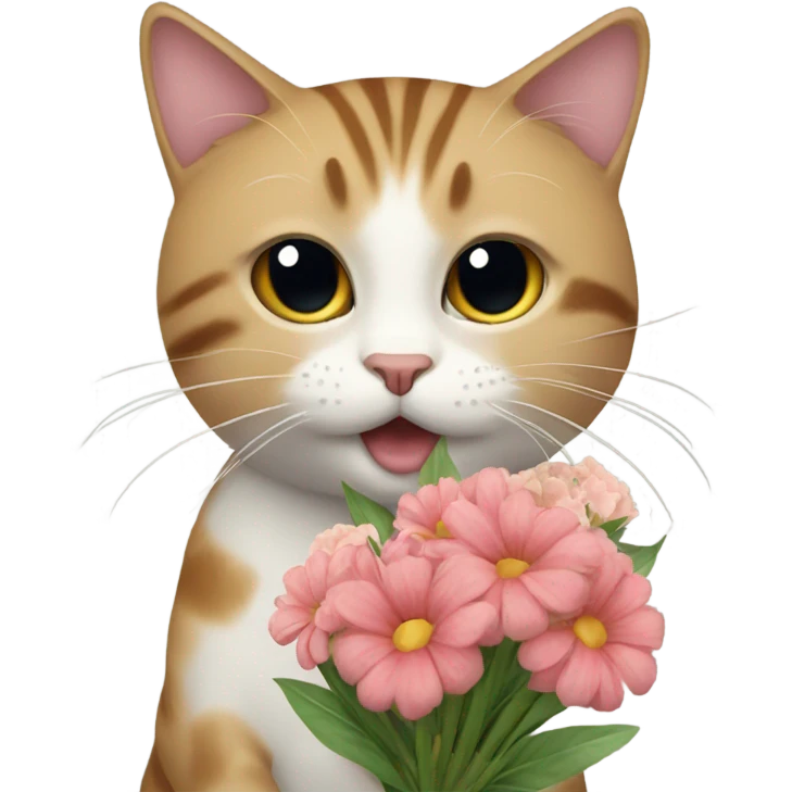 Cat with bouquet emoji