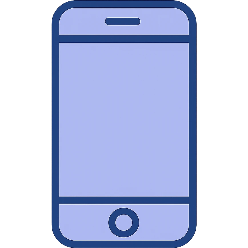 flat icon of an iPhone, simple lines, single accent color, no background emoji