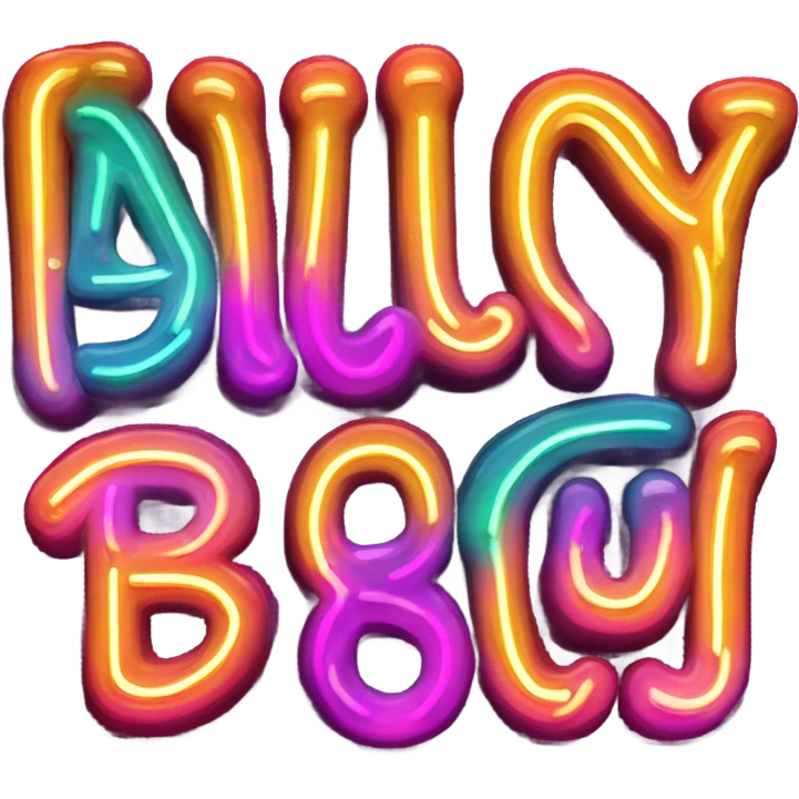 Juicy booty neon sign style emoji