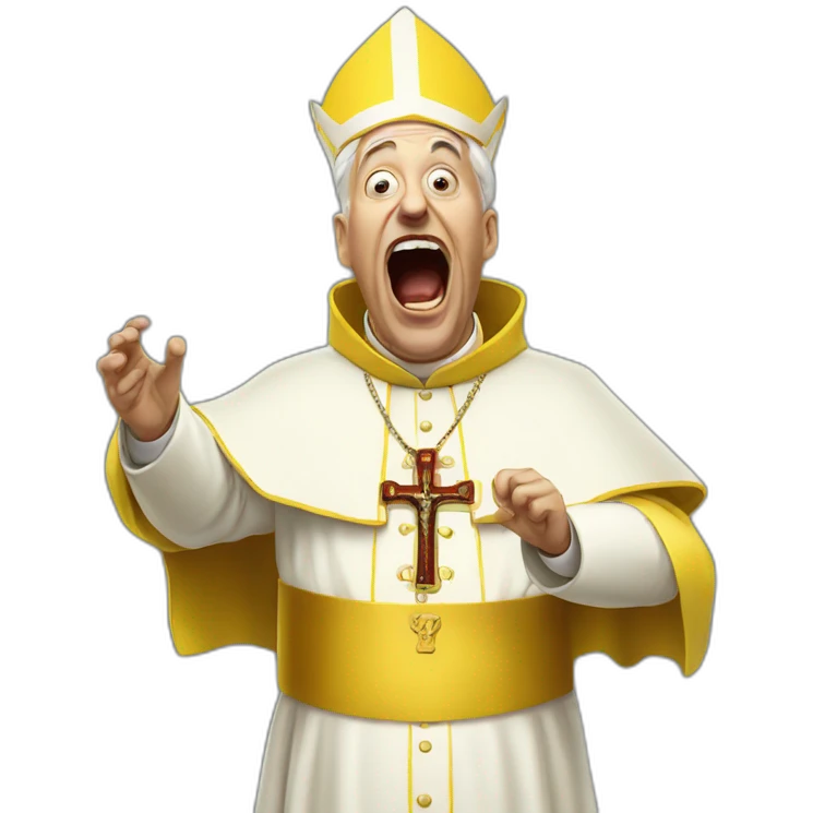 The Screaming yellow pope  emoji