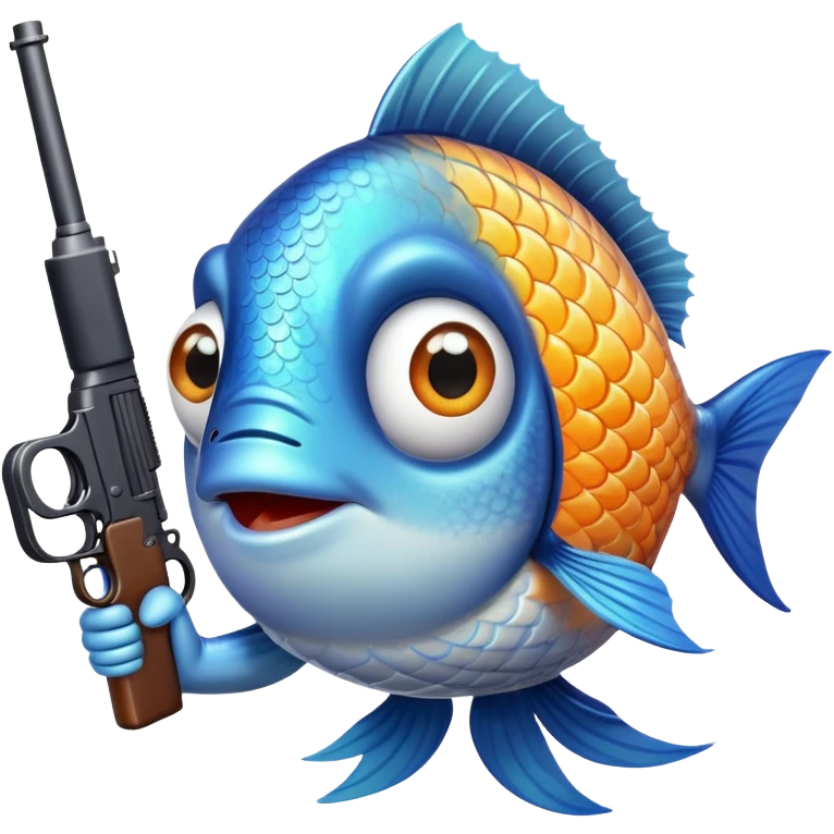 Fish with a gun  emoji