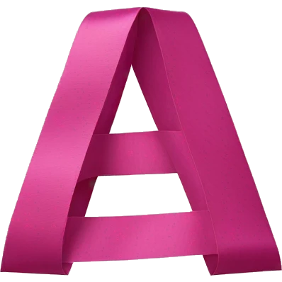 letter 's' from pink silk tape emoji