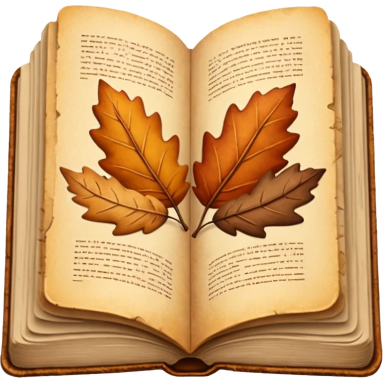 open book, beige and brown colours, autumn vibe emoji