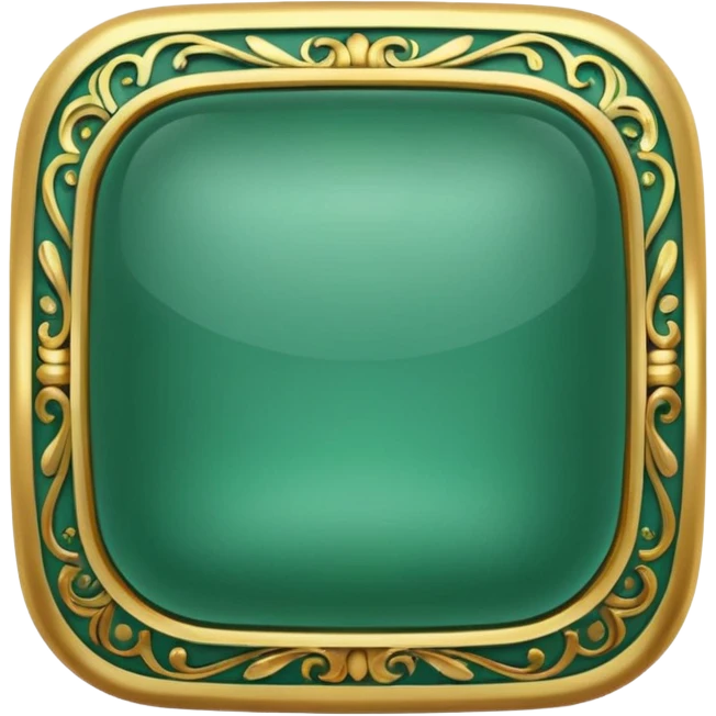 Jade and gold style rounded square icon button emoji