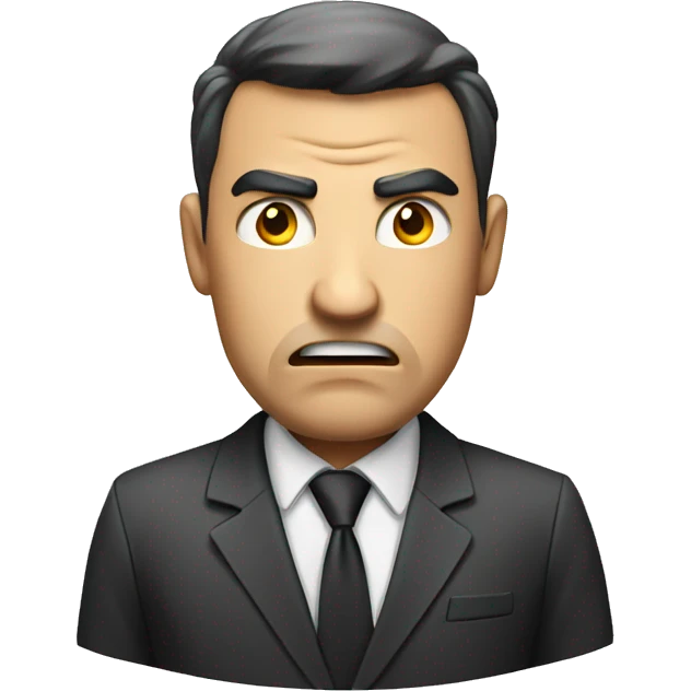 Business man, angry emoji