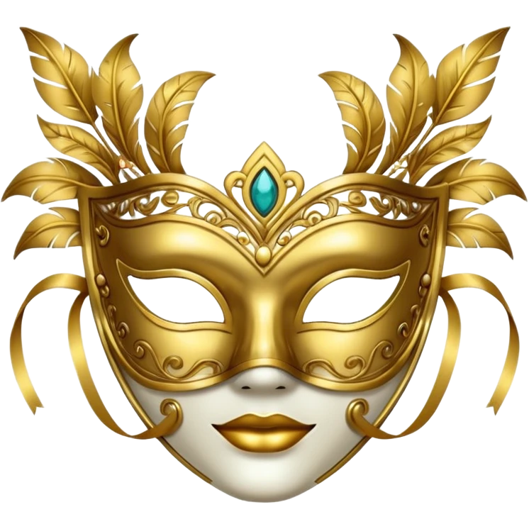 gold masquerade mask emoji