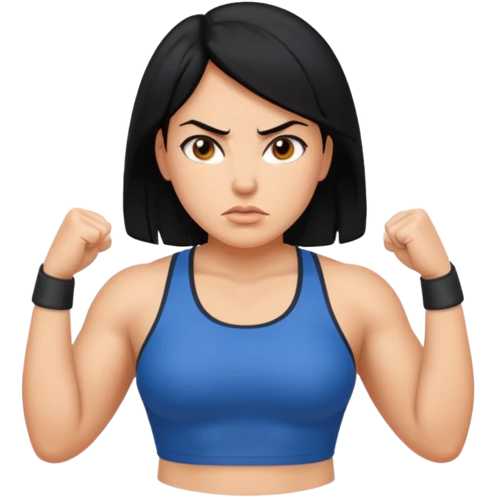 stocky woman running black hair emoji