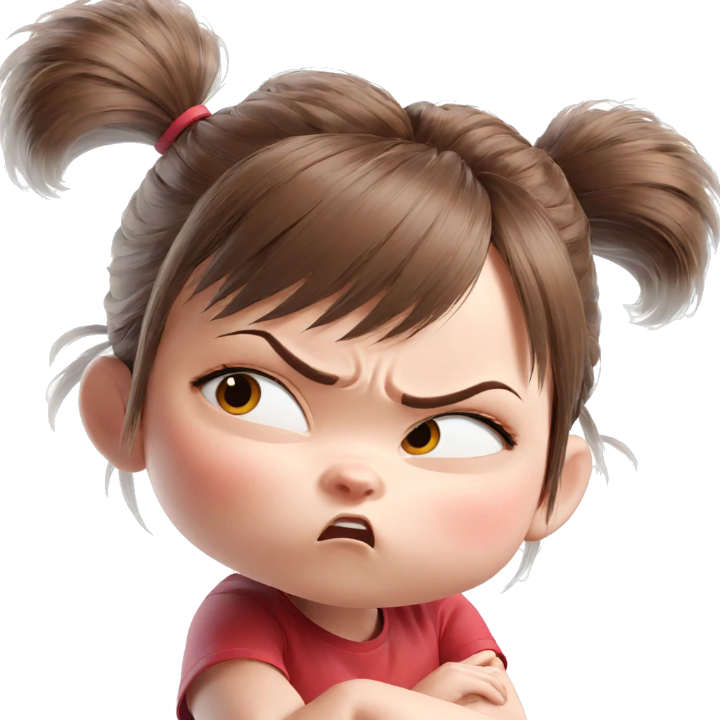 sad girl with brown twintails emoji