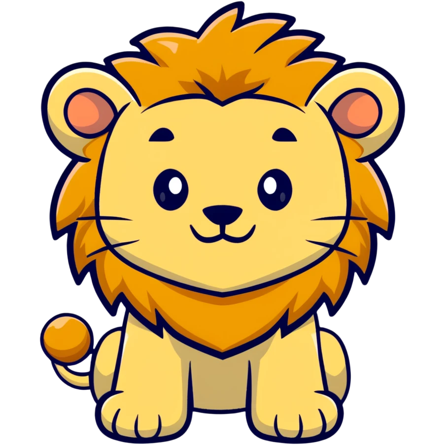 simple cartoon lion face emoji