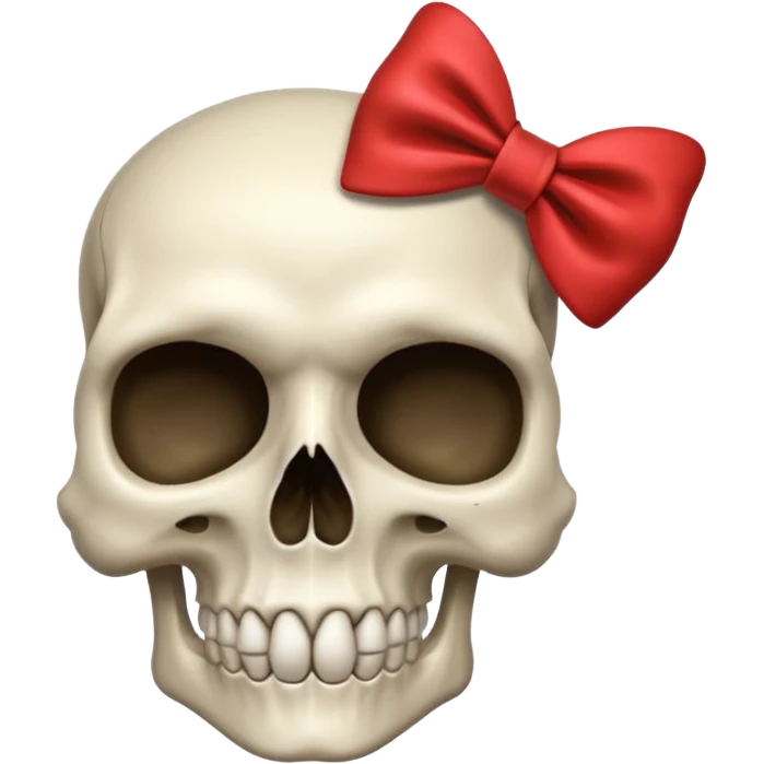  skull with small bow on side head emoji