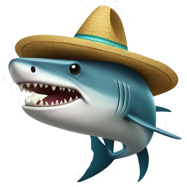 Tiburón con sombrero  emoji