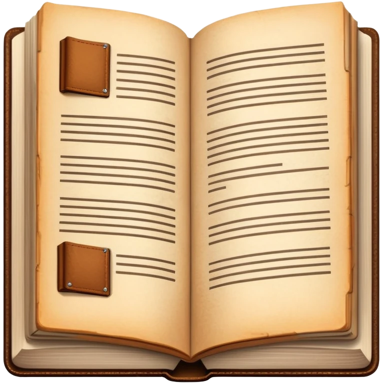 An open hardcover book white pages emoji