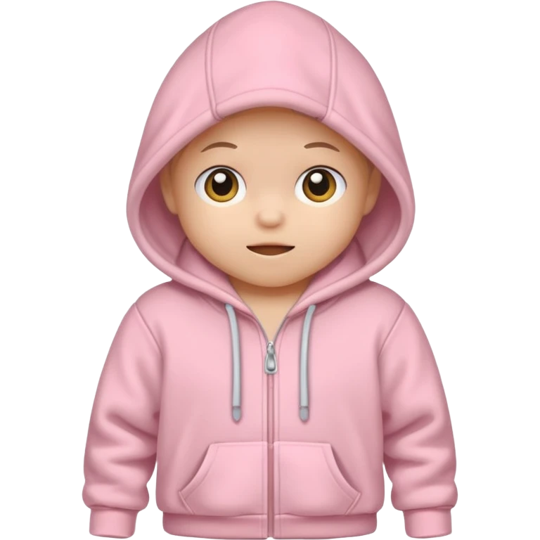 baby pink colour hoodie with hood emoji emoji