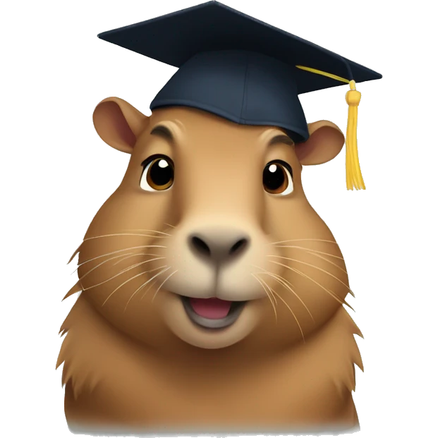 Cute capybara graduating high school emoji