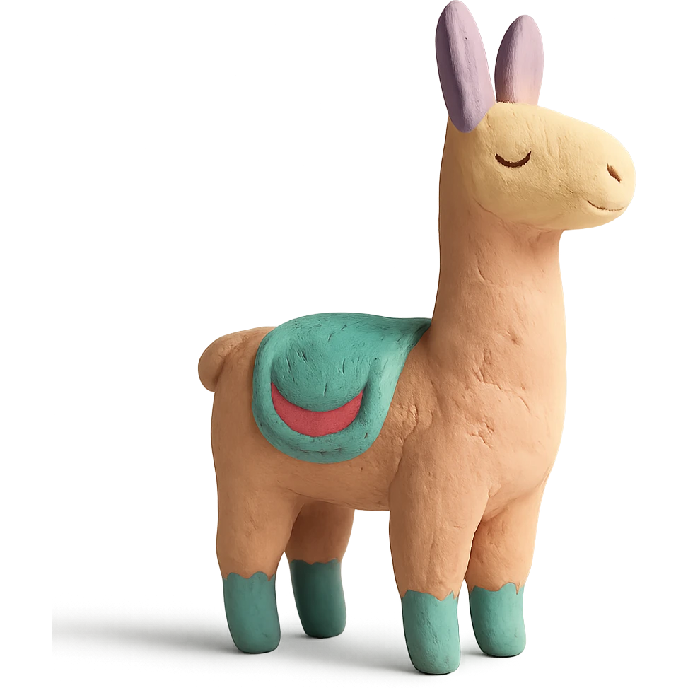 llama in claymation style with pastel colors emoji