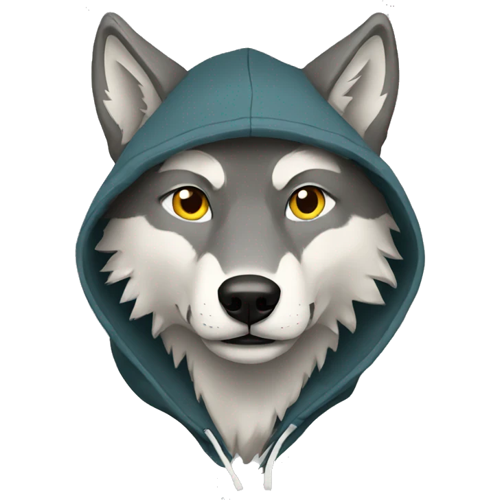 Wolf wearing hoodie  emoji