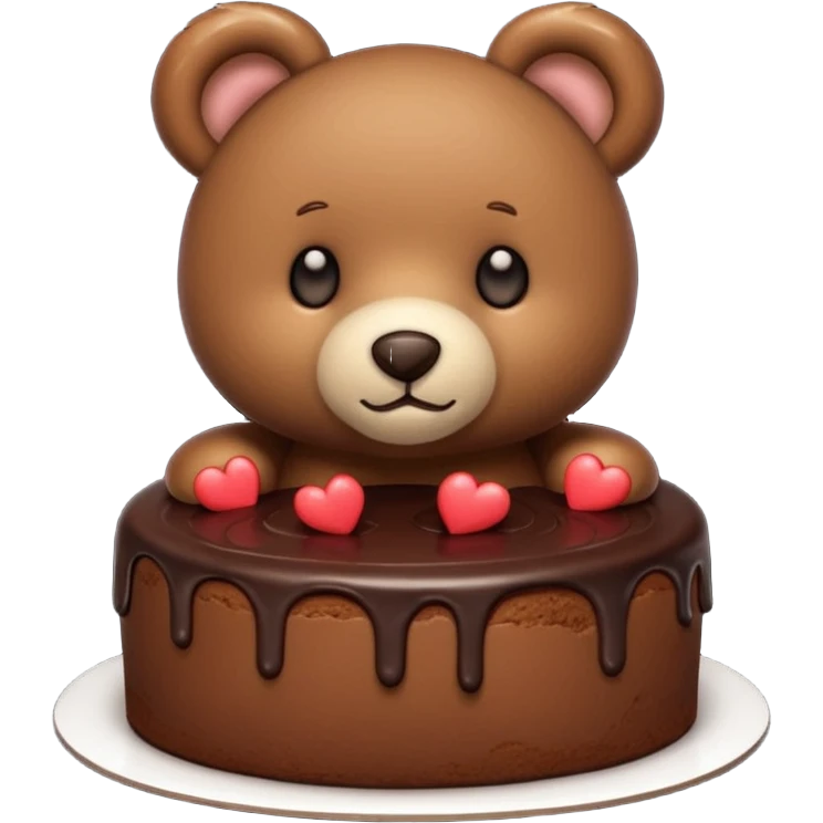 Teddy bear shaped chocolate cake  emoji