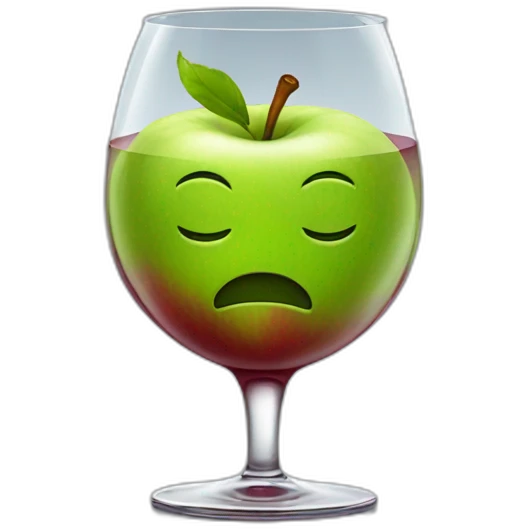 apple in a wine glass emoji