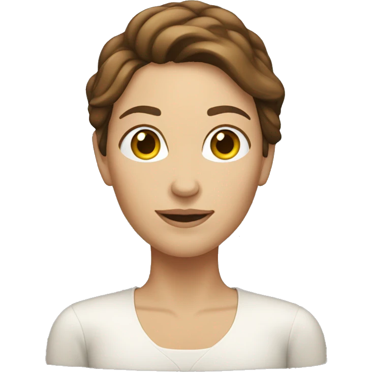 Caucasian woman with brown hair emoji