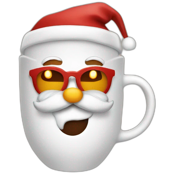 Santa Claus enjoys coffee emoji
