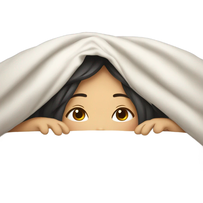asian girl inside a blanket sipping coffee eyes closed emoji
