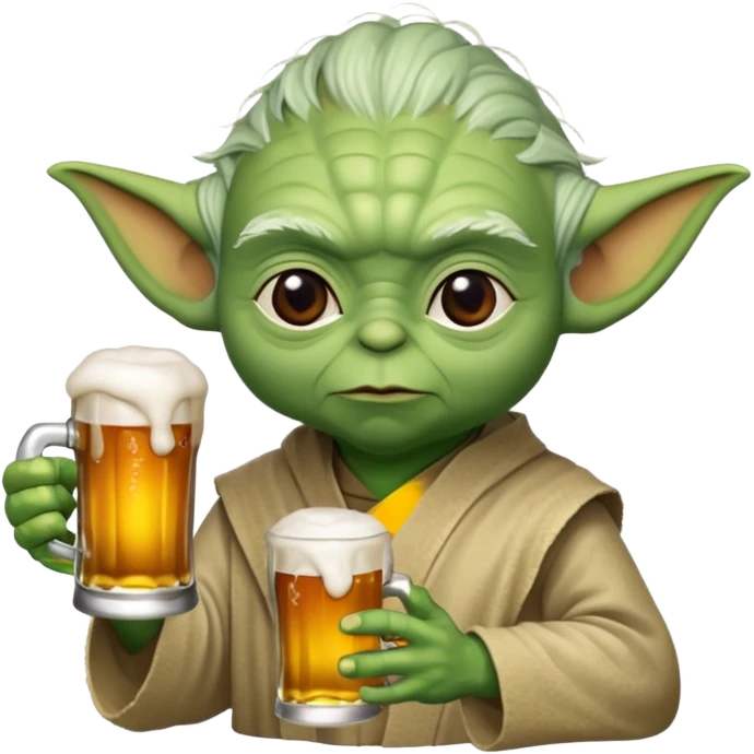Yoda avec une bierre emoji