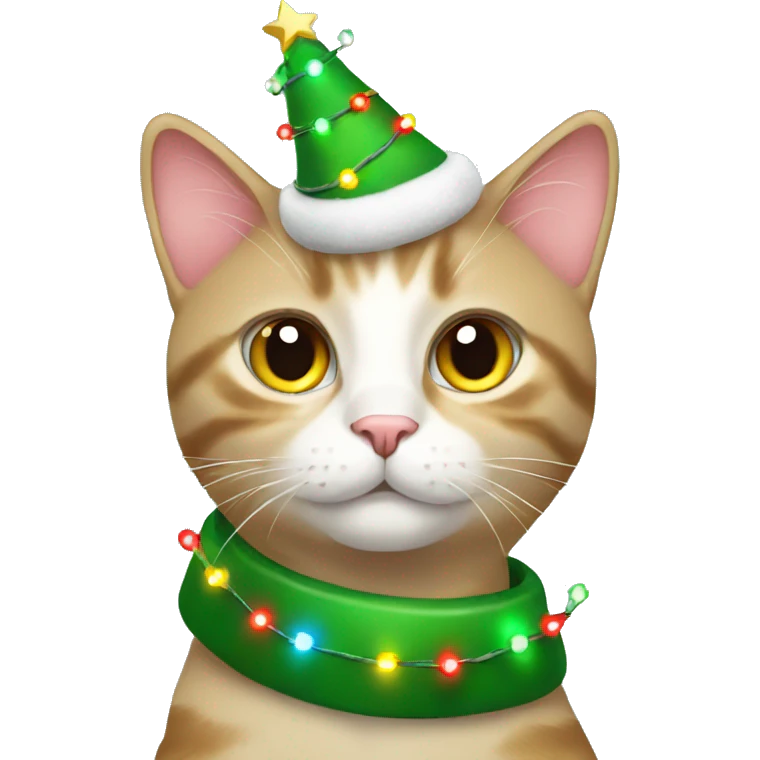 cat wearing christmas lights  emoji