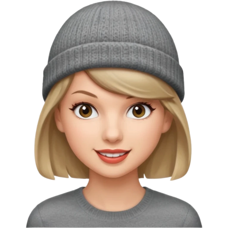 taylor swift wearing gray beanie emoji