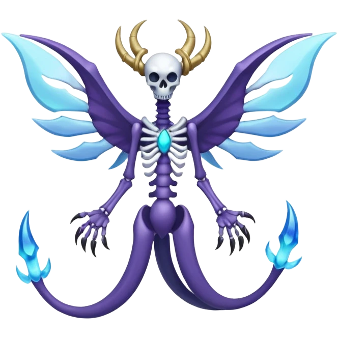 Skeletal Splashy Glacial Spectrobes-Lunala-Pokémon (Full body) emoji
