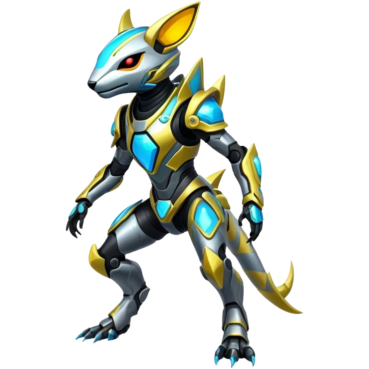 Shiny Epic Edgy Cool Colorful Vibrant Modern Vernid-Protogen-creature-animal, full body  emoji