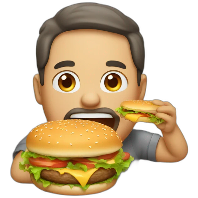 A man eat burger emoji