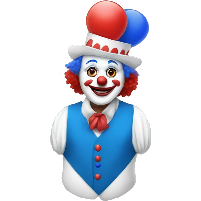 red blue white clown emoji