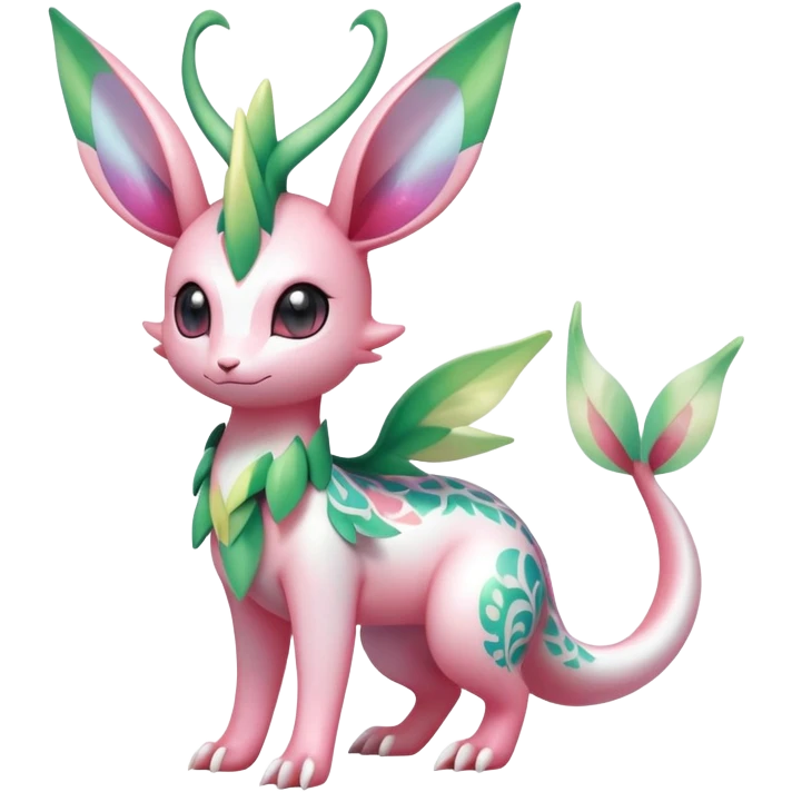 Shiny Exotic Cute Adorable Majestic Ethereal Sparkly Flygon-Sylveon-Leafeon-Shaymin-Hybrid-Creature with pattern-markings emoji