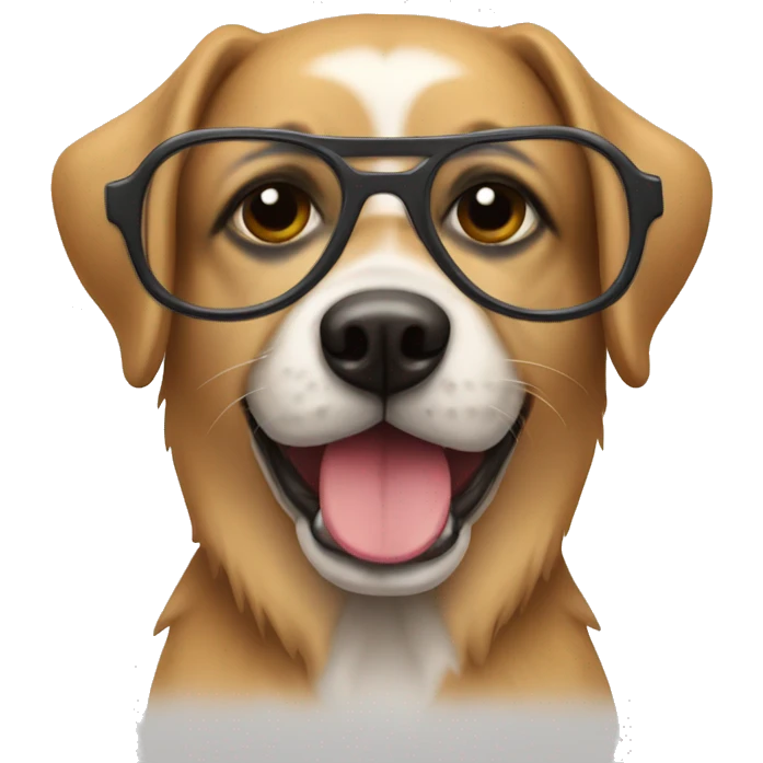 Perro con gafas emoji