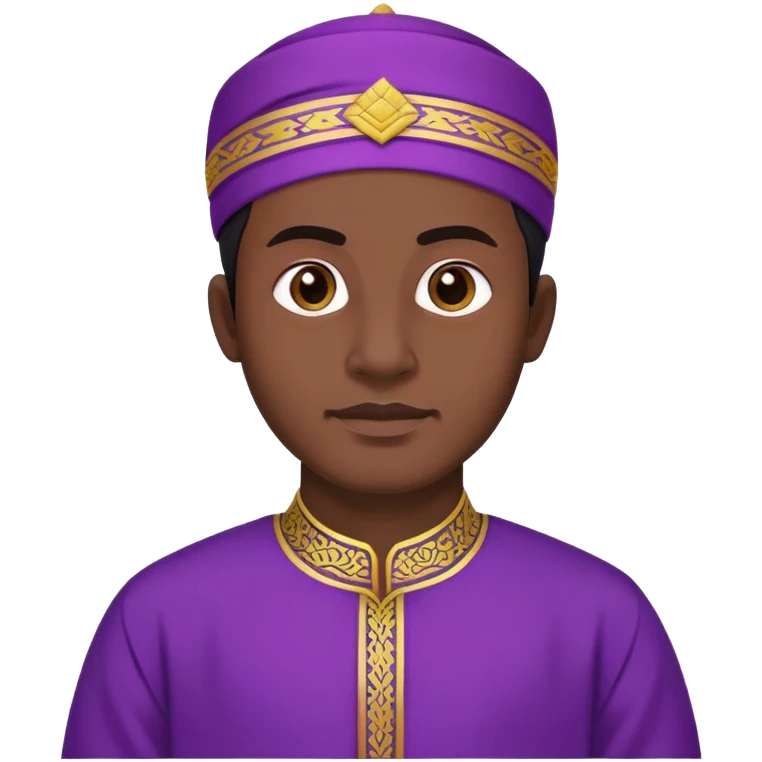 man with purple baju melayu and black sampin  emoji