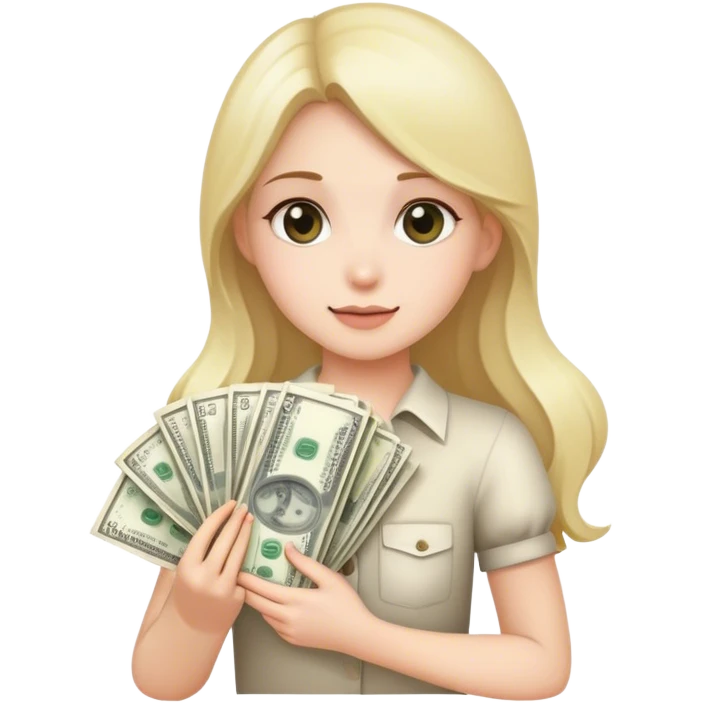 Girl with lots of money emoji