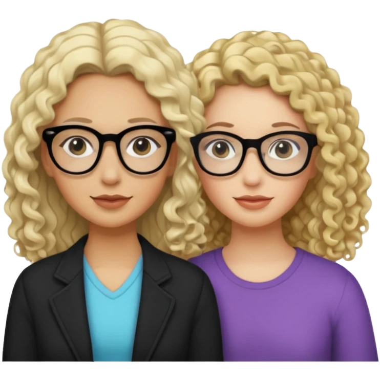 Hey can u make emoji Mother and daughter? Make the bother tan and blond and make the daughter 15 years old and pale w curly long black hair and black glasses emoji