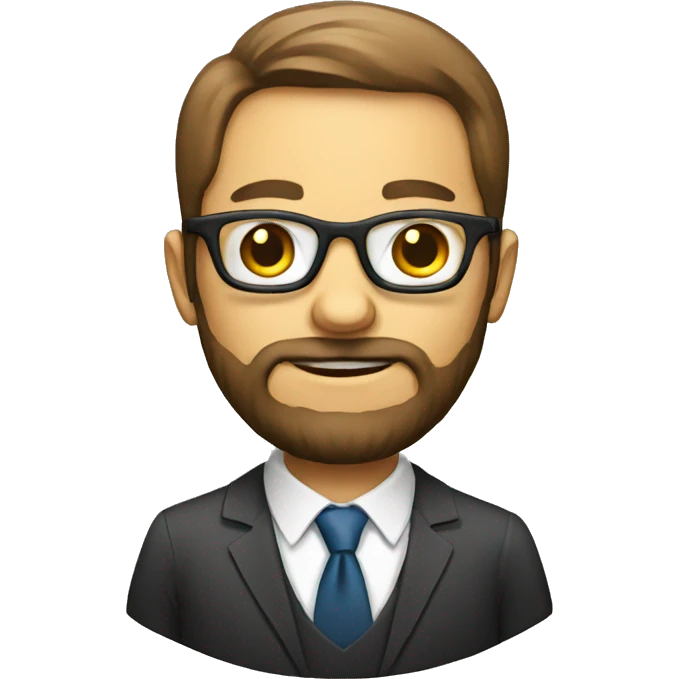 Businessman with a beard and eye glasses emoji