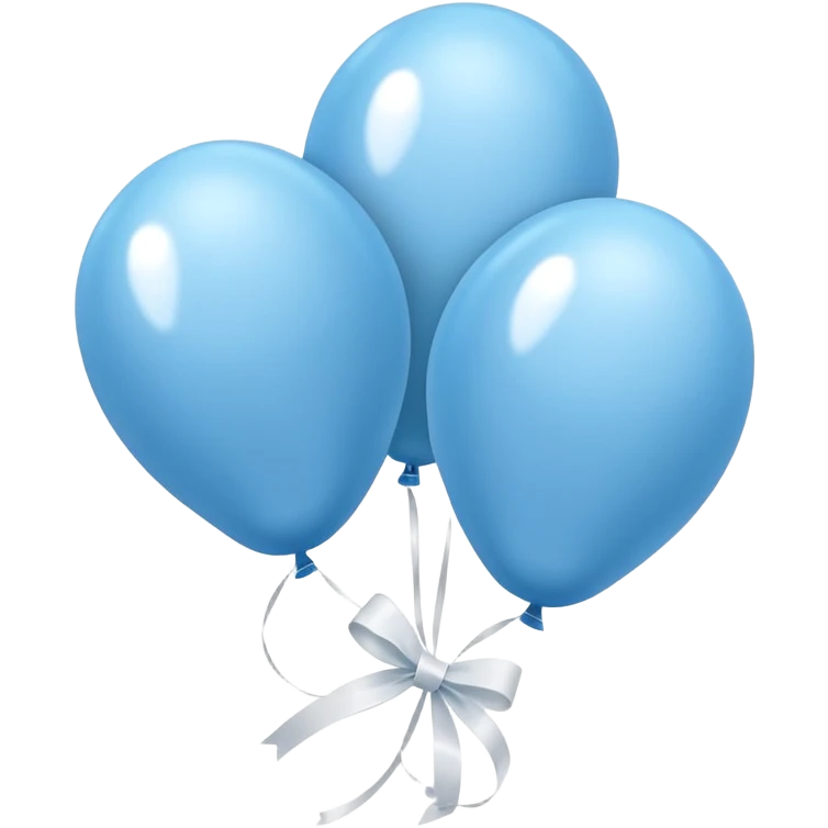 Pastel blue balloons tied together with a white ribbon emoji