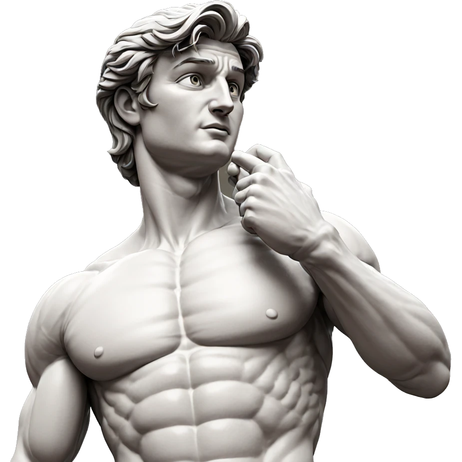 muscular statue of a man emoji