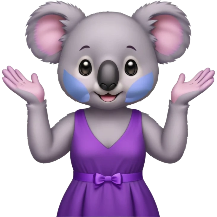 Koala purple drees eyelashe clapping emoji