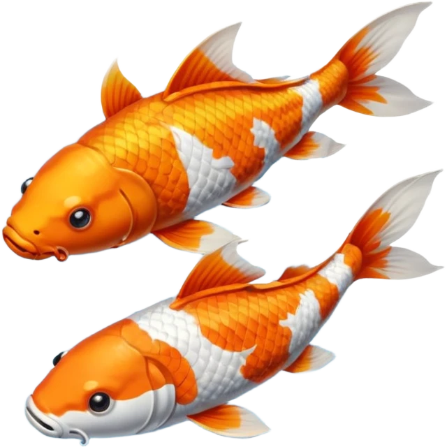 Two "koi" fishes male and female, wearing glasses. emoji