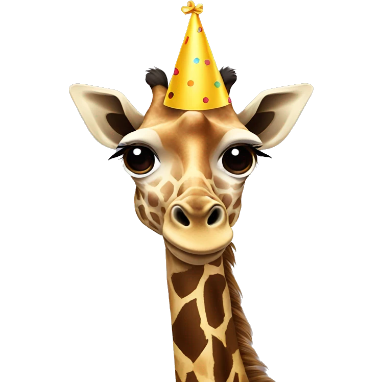 Giraffe with party hat emoji