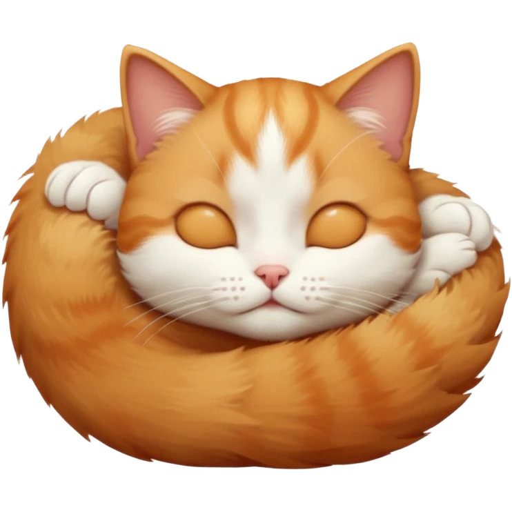 ginger and white small cat in funny positions upside down with eyes closed emoji