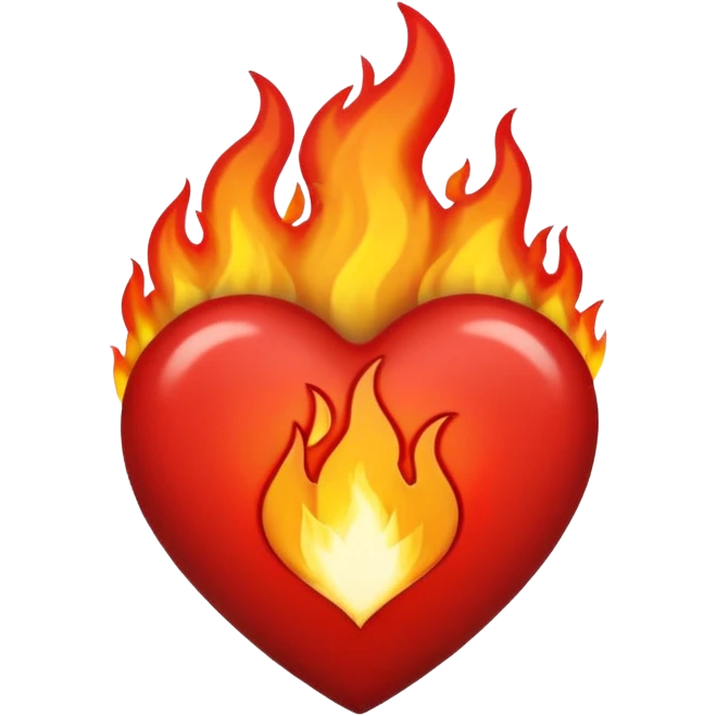 Black and red heart on fire emoji