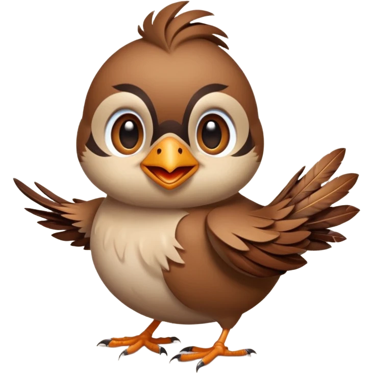 Happy sparrow emoji