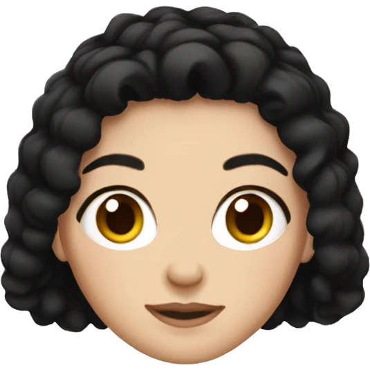 white girl black hair cozy emoji